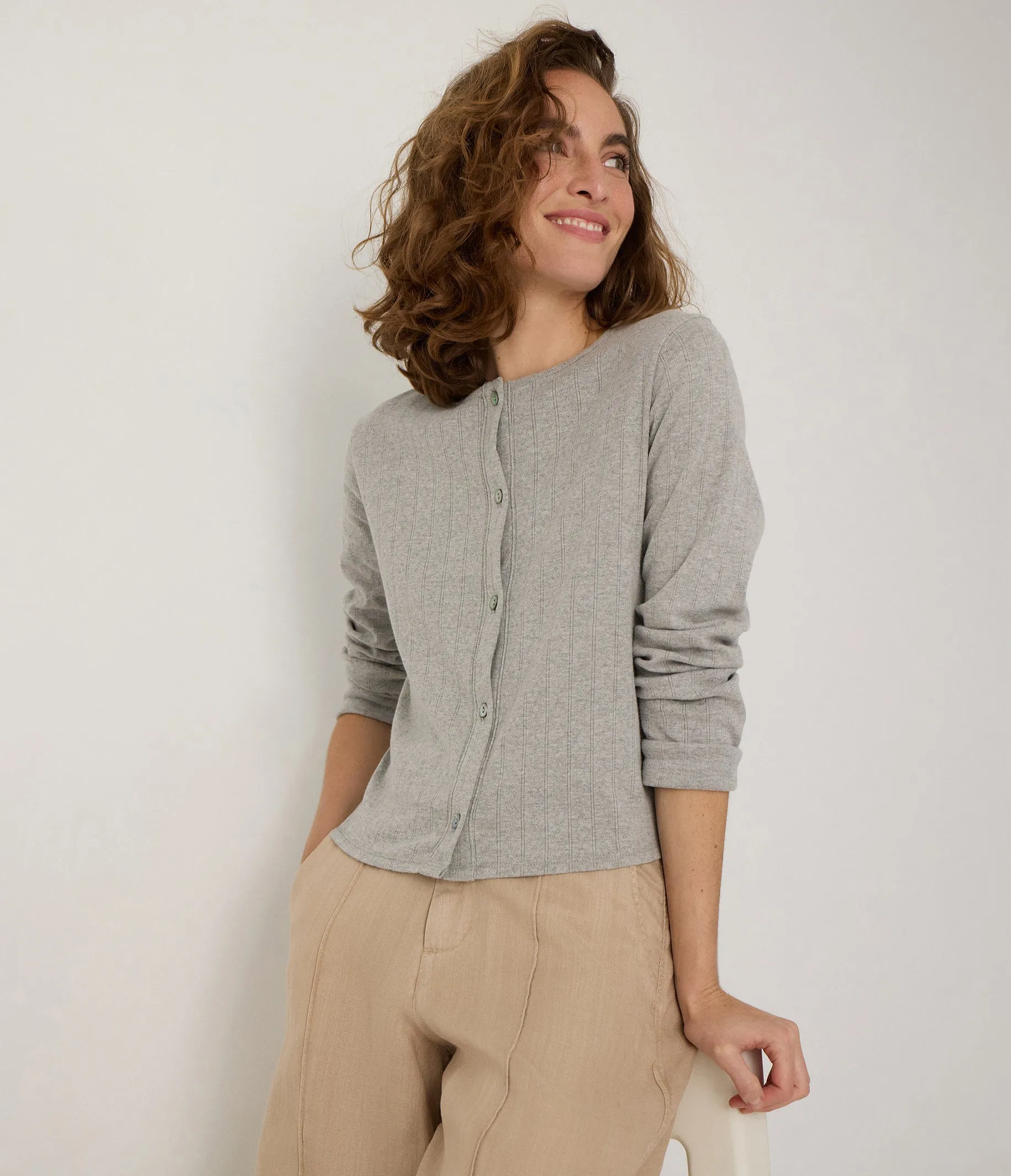 Mackenzie Pointelle Cardigan sold by Michael Stars product image thumbnail 2
