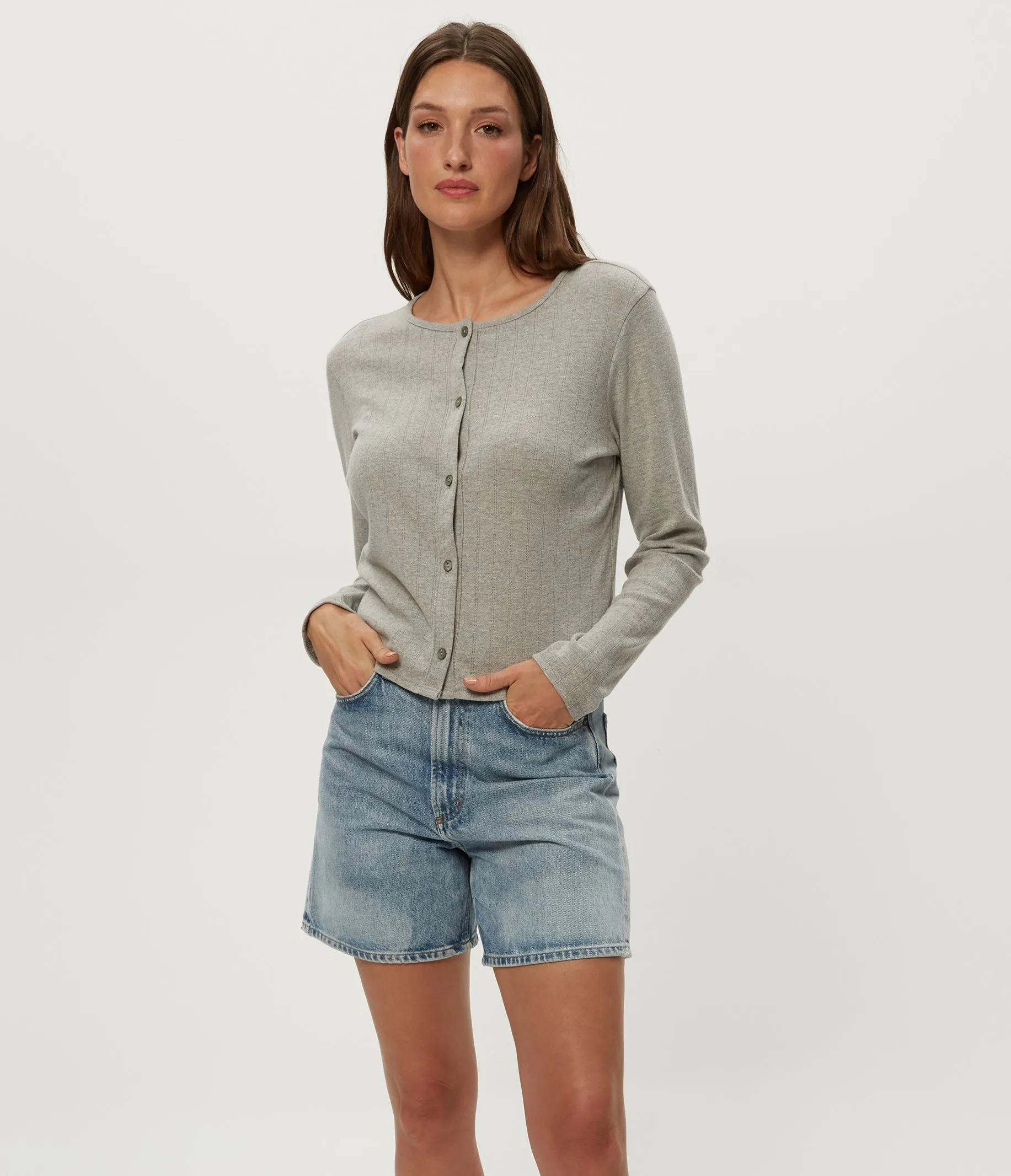 Mackenzie Pointelle Cardigan sold by Michael Stars product image thumbnail 4