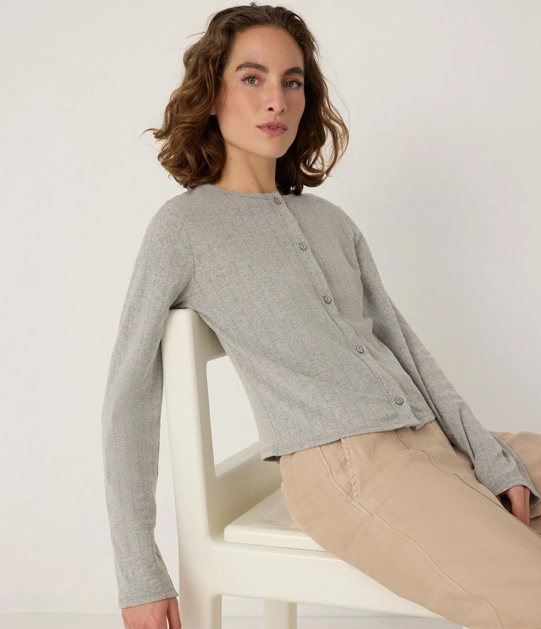 Mackenzie Pointelle Cardigan sold by Michael Stars