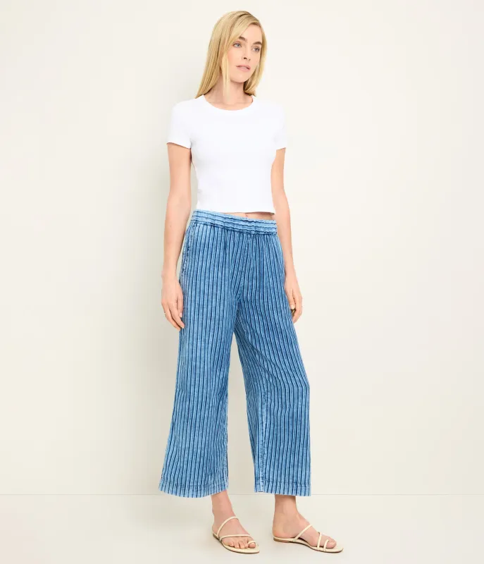 Cody Striped Cropped Pant made by Michael Stars