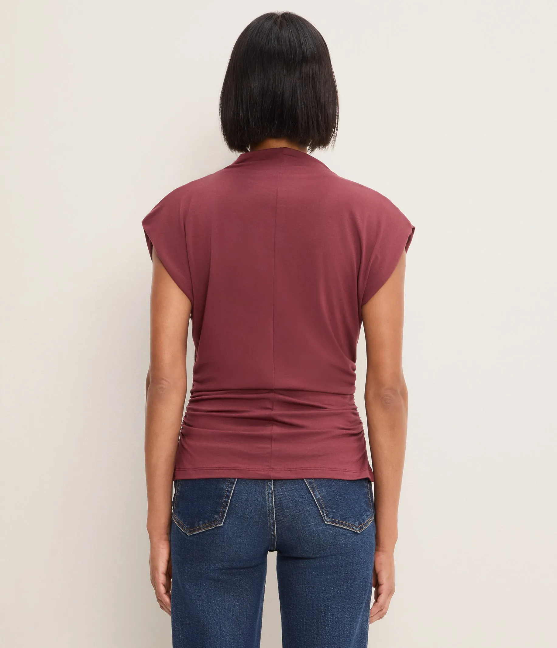 Mina Mock Neck Power Shoulder Top sold by Michael Stars product image thumbnail 4
