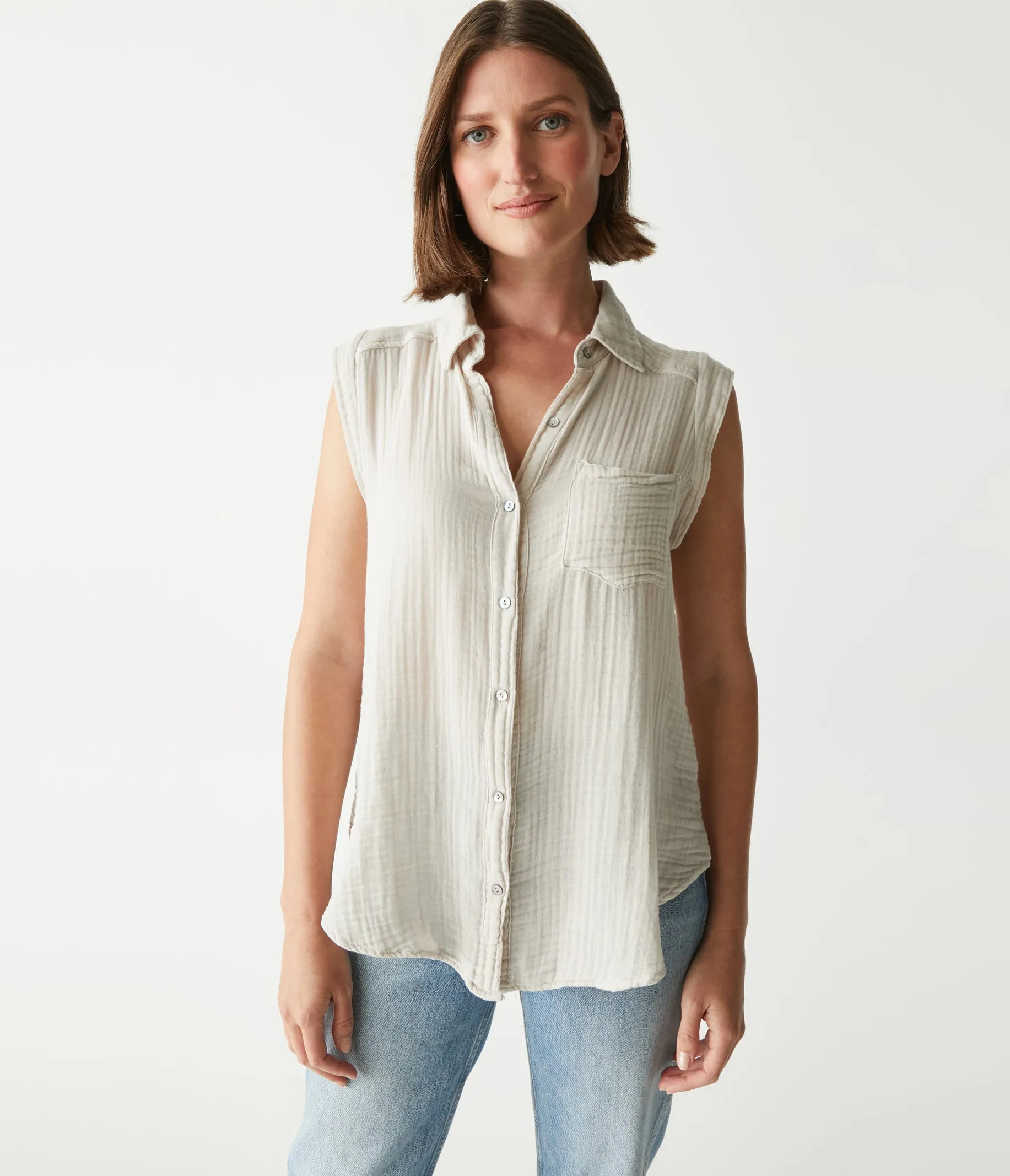 Monique Gauze Button Down Tank sold by Michael Stars product image thumbnail 5
