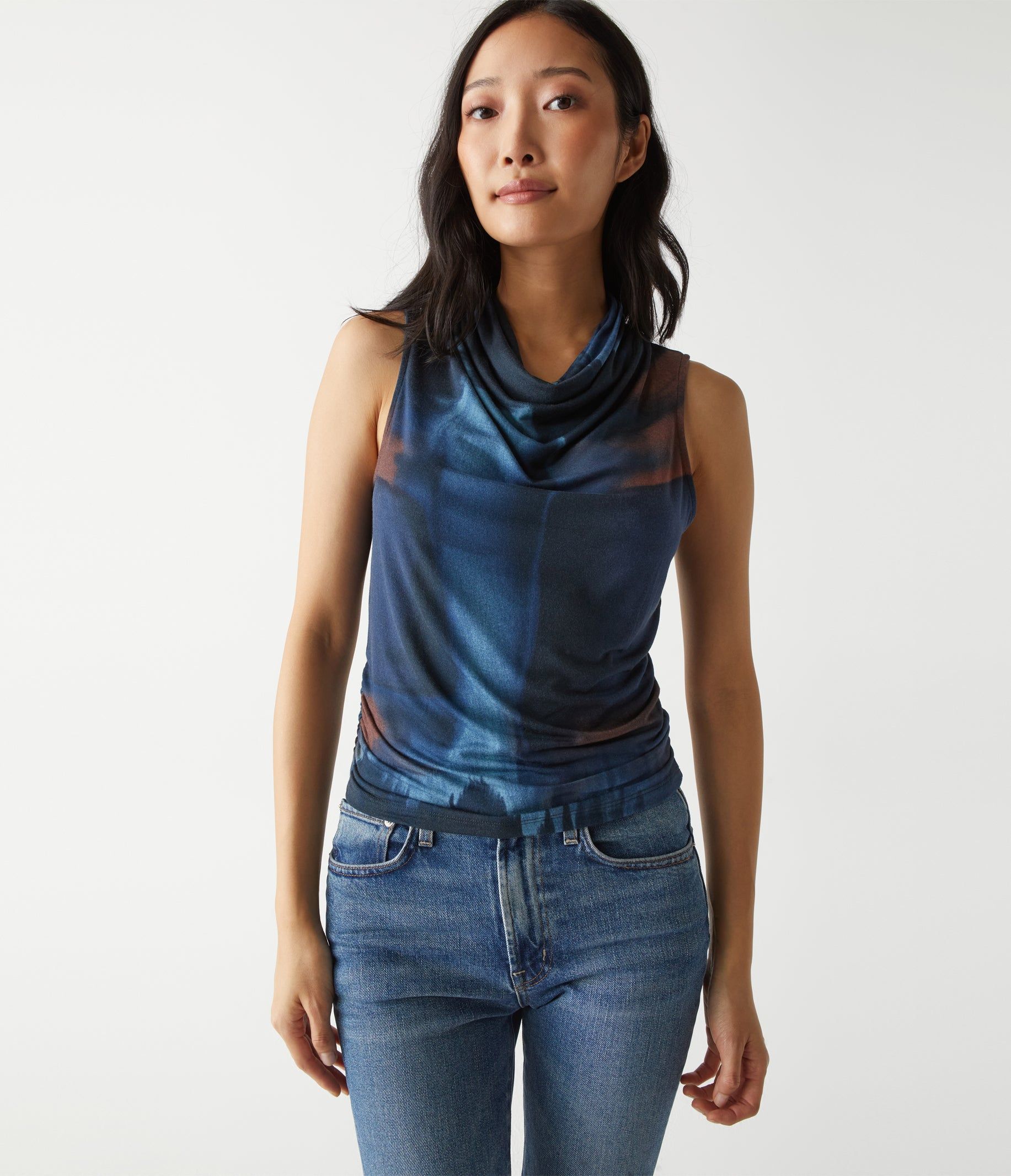 Anita Printed Mock Neck Tank sold by Michael Stars