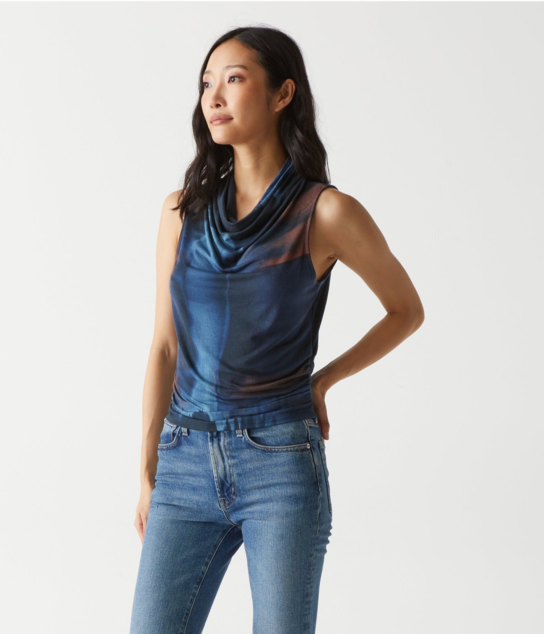 Anita Printed Mock Neck Tank sold by Michael Stars product image thumbnail 3