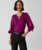 Delia Satin Henley Top sold by Michael Stars