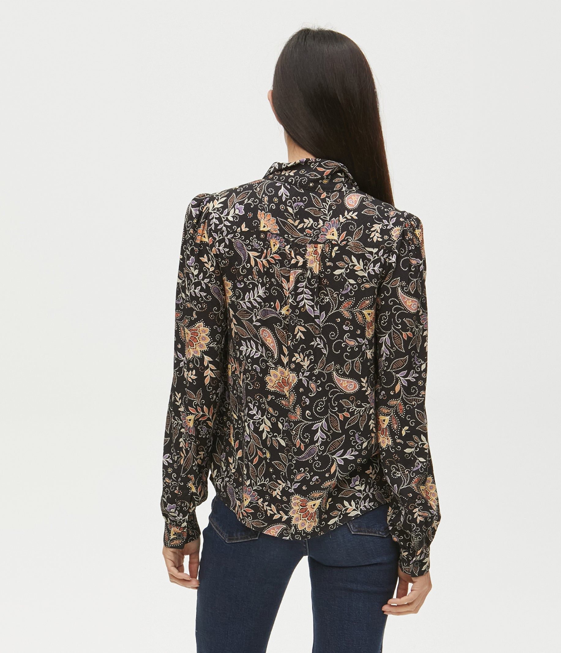 Alexei Paisley Tie Neck Top sold by Michael Stars product image thumbnail 4