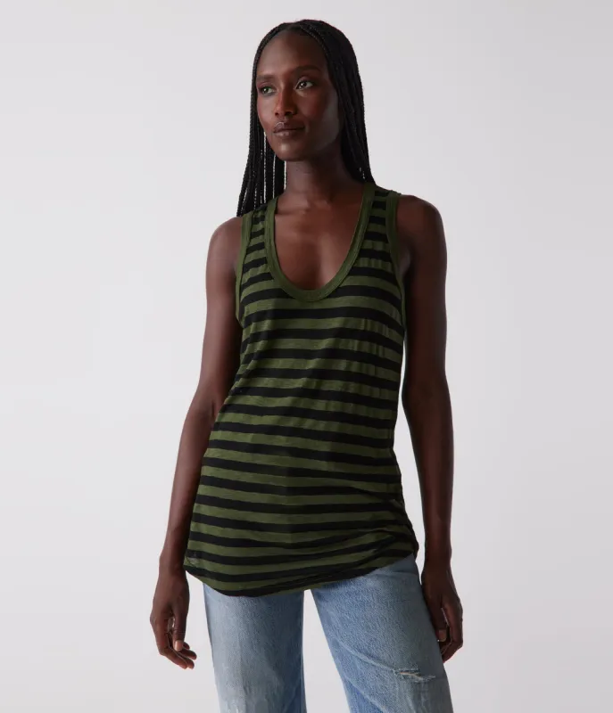 Tori Striped Sccop Neck Tank sold by Michael Stars