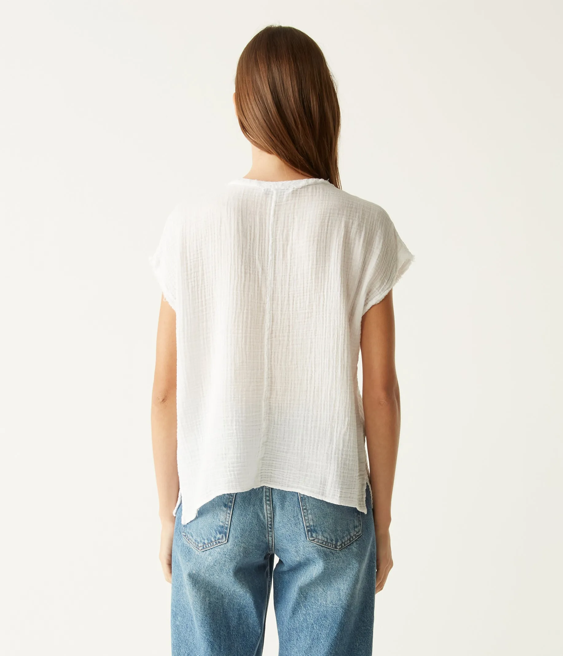 Draya Gauze V-Neck Top sold by Michael Stars product image thumbnail 4