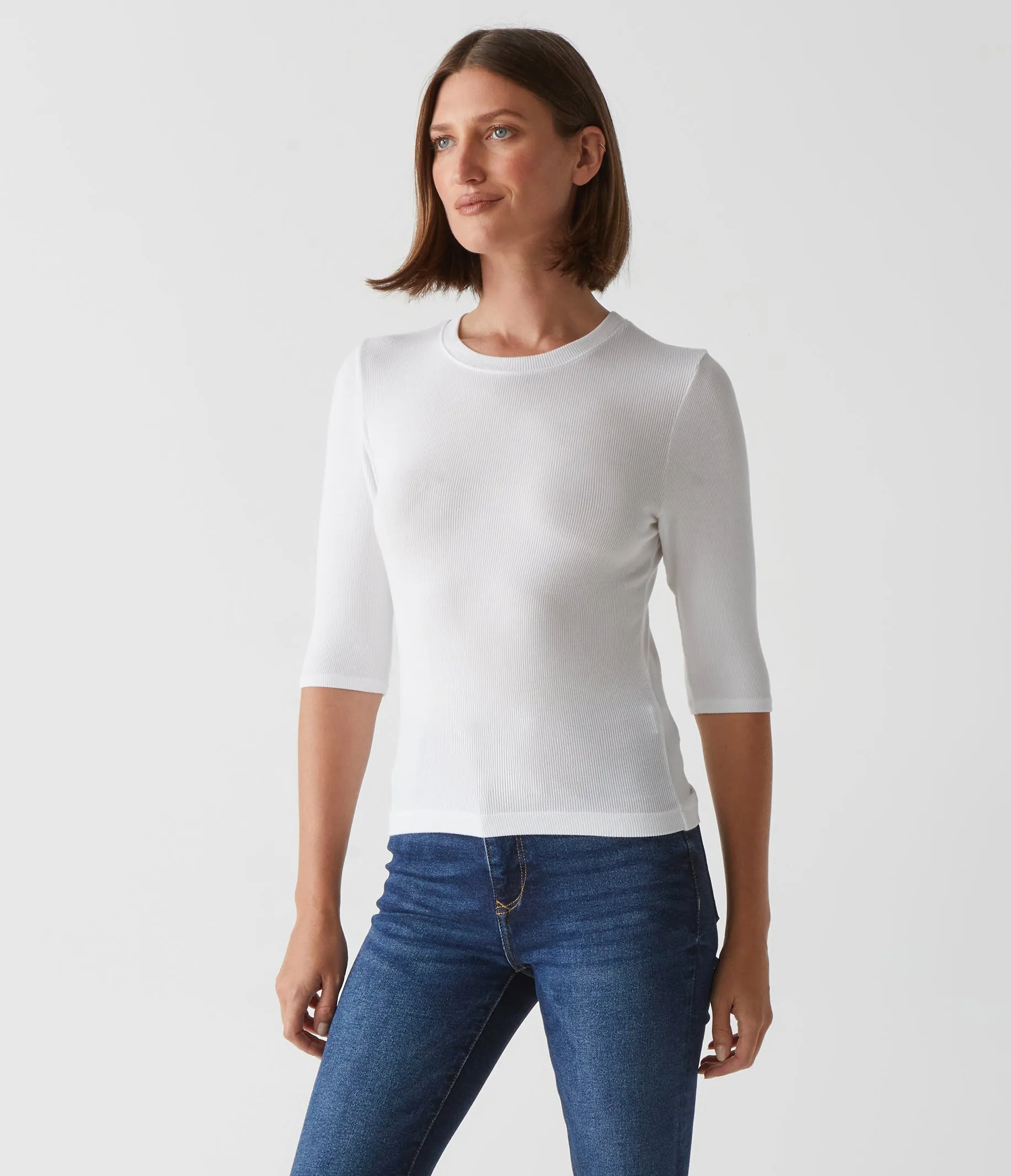 Maeve Cropped Ribbed Tee sold by Michael Stars product image thumbnail 3