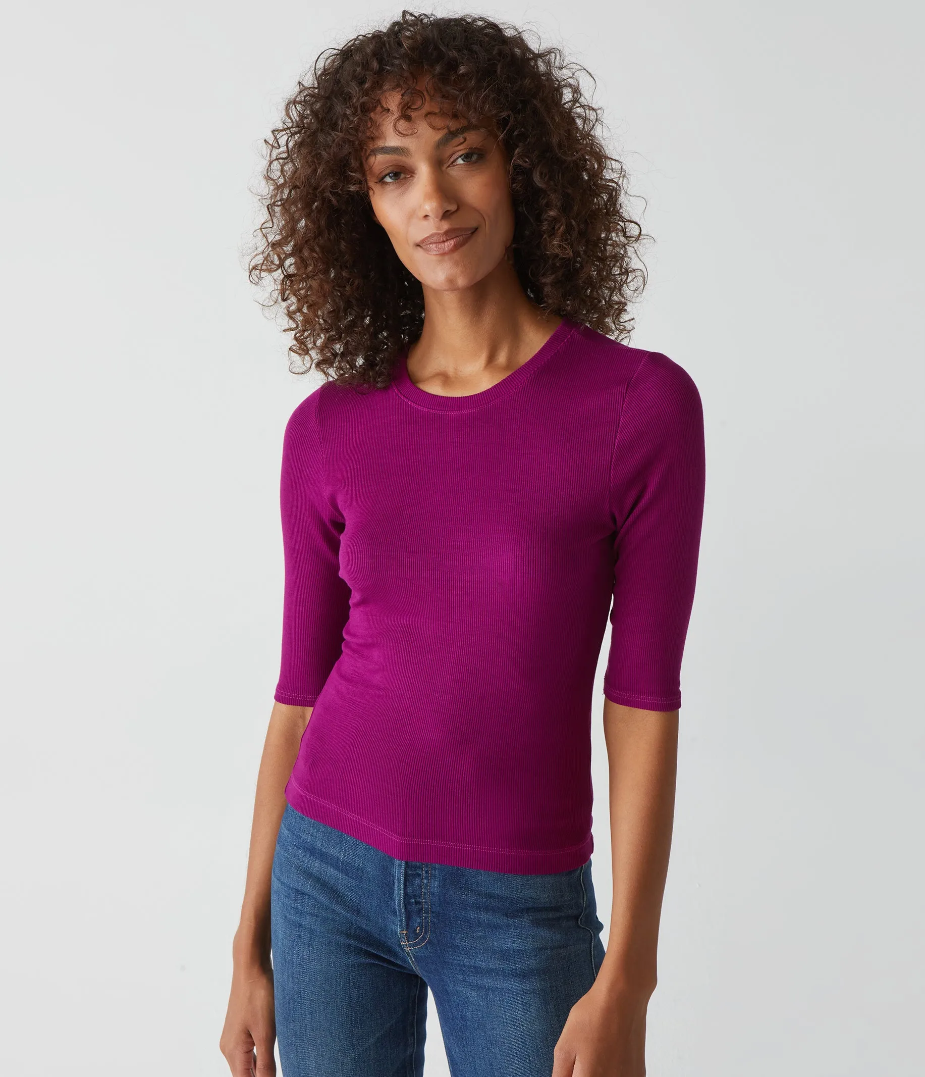 Maeve Cropped Ribbed Tee sold by Michael Stars product image thumbnail 5