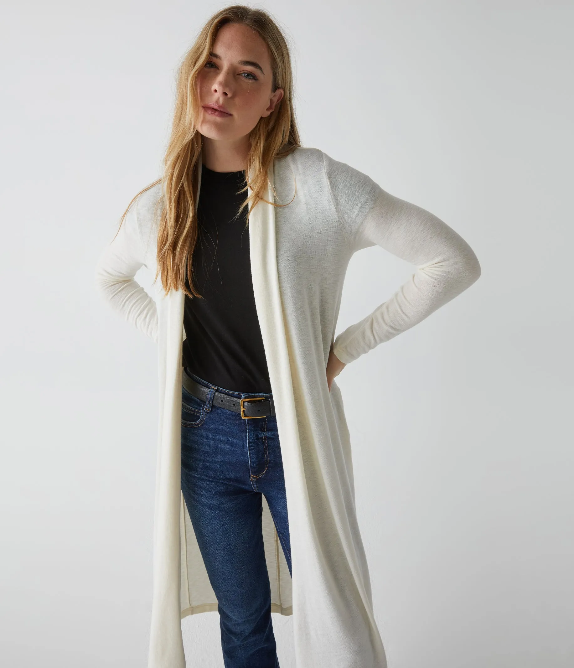 Izzy Longline Open Cardigan sold by Michael Stars