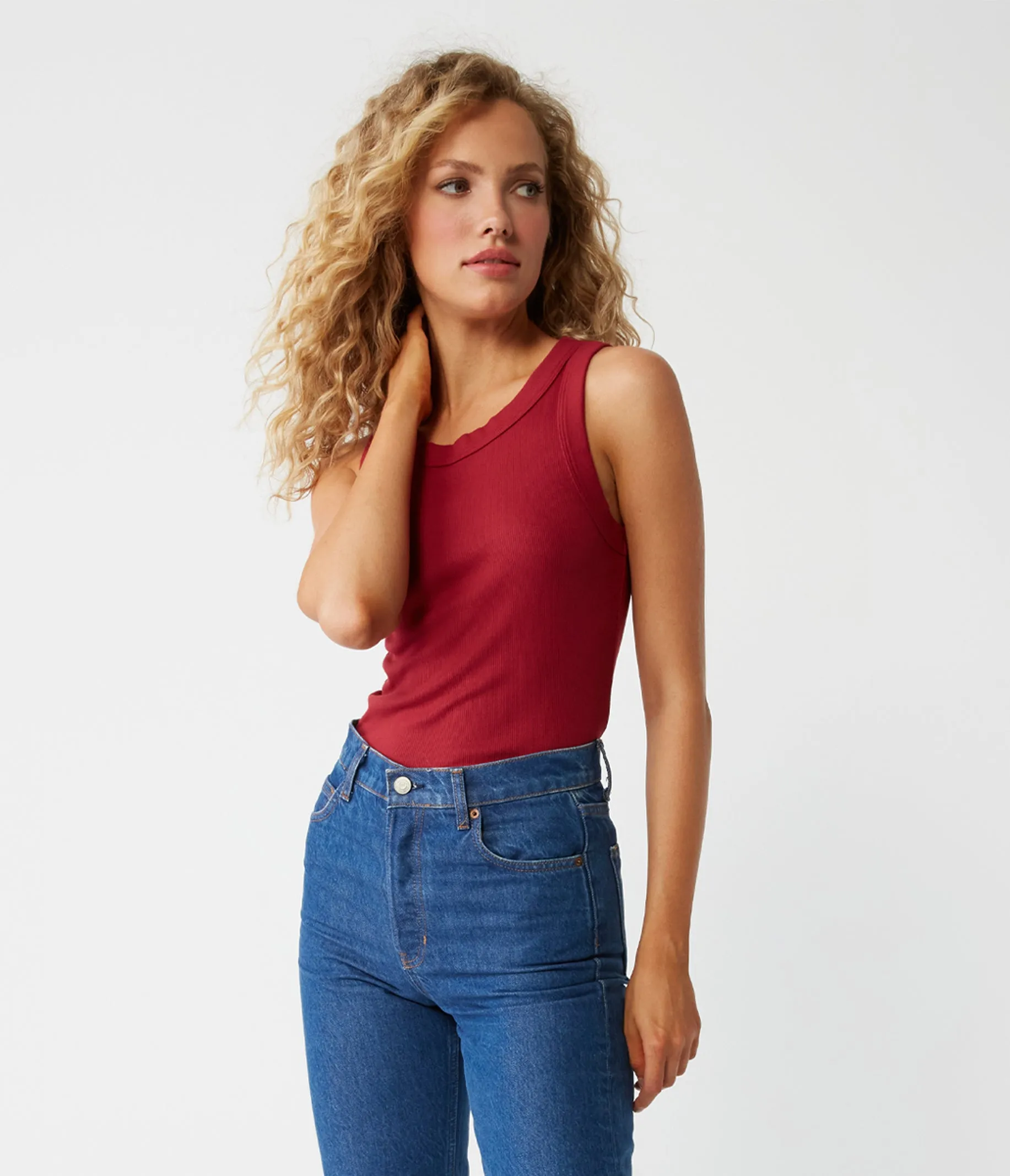 Halley Ribbed Tank with Ruching sold by Michael Stars product image thumbnail 3