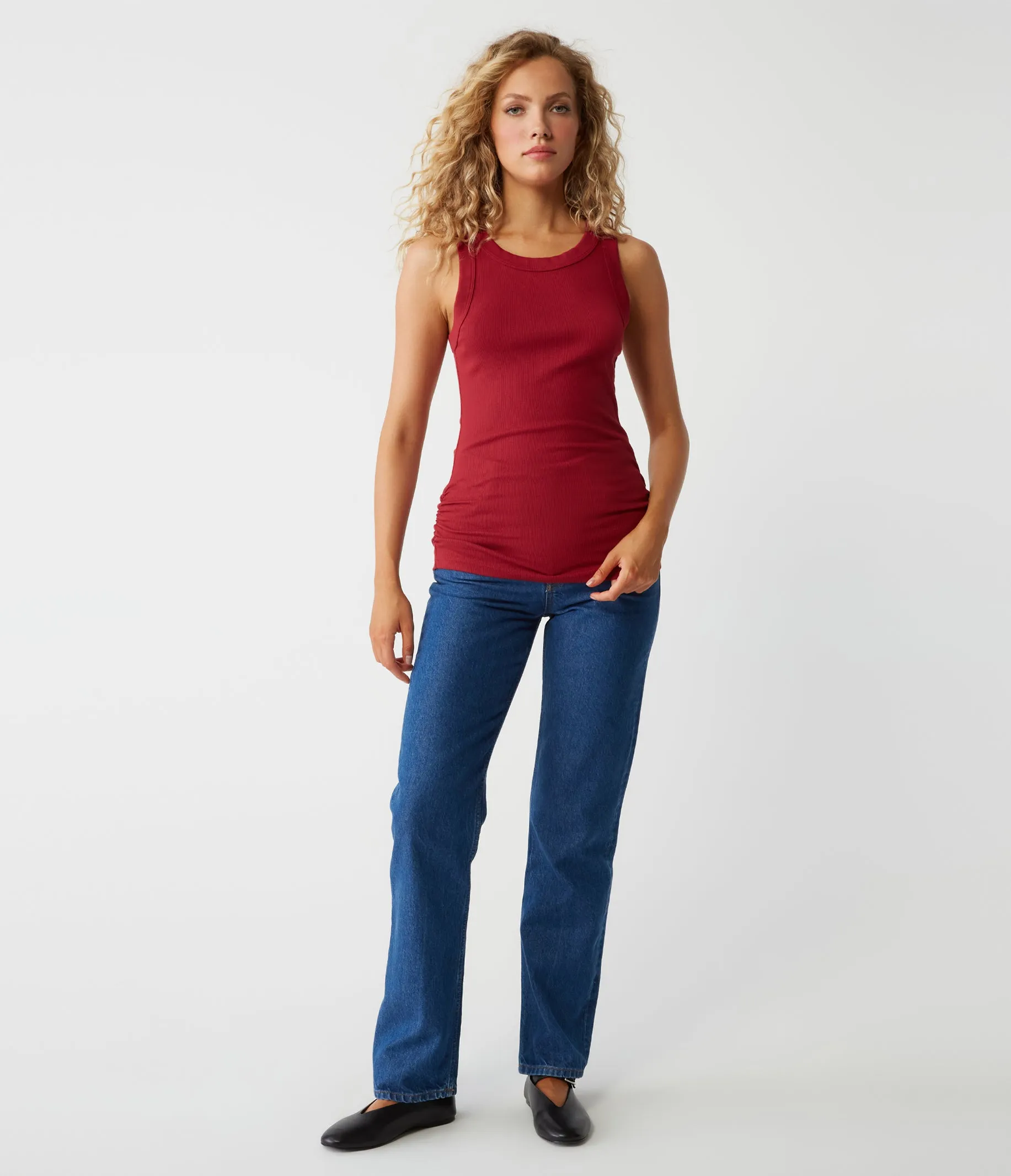 Halley Ribbed Tank with Ruching sold by Michael Stars product image thumbnail 2