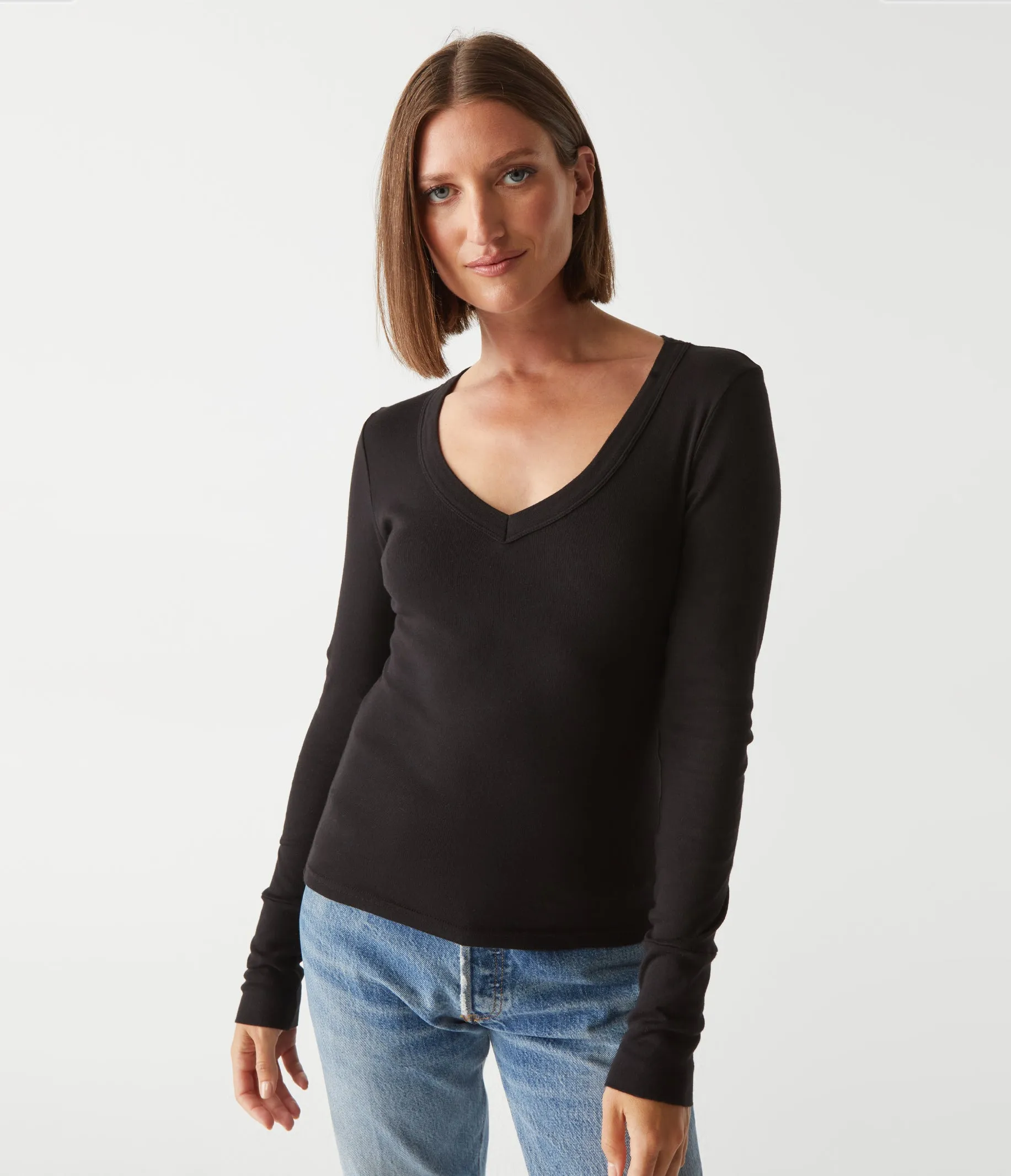 Logan Supima V-Neck Tee sold by Michael Stars product image thumbnail 2