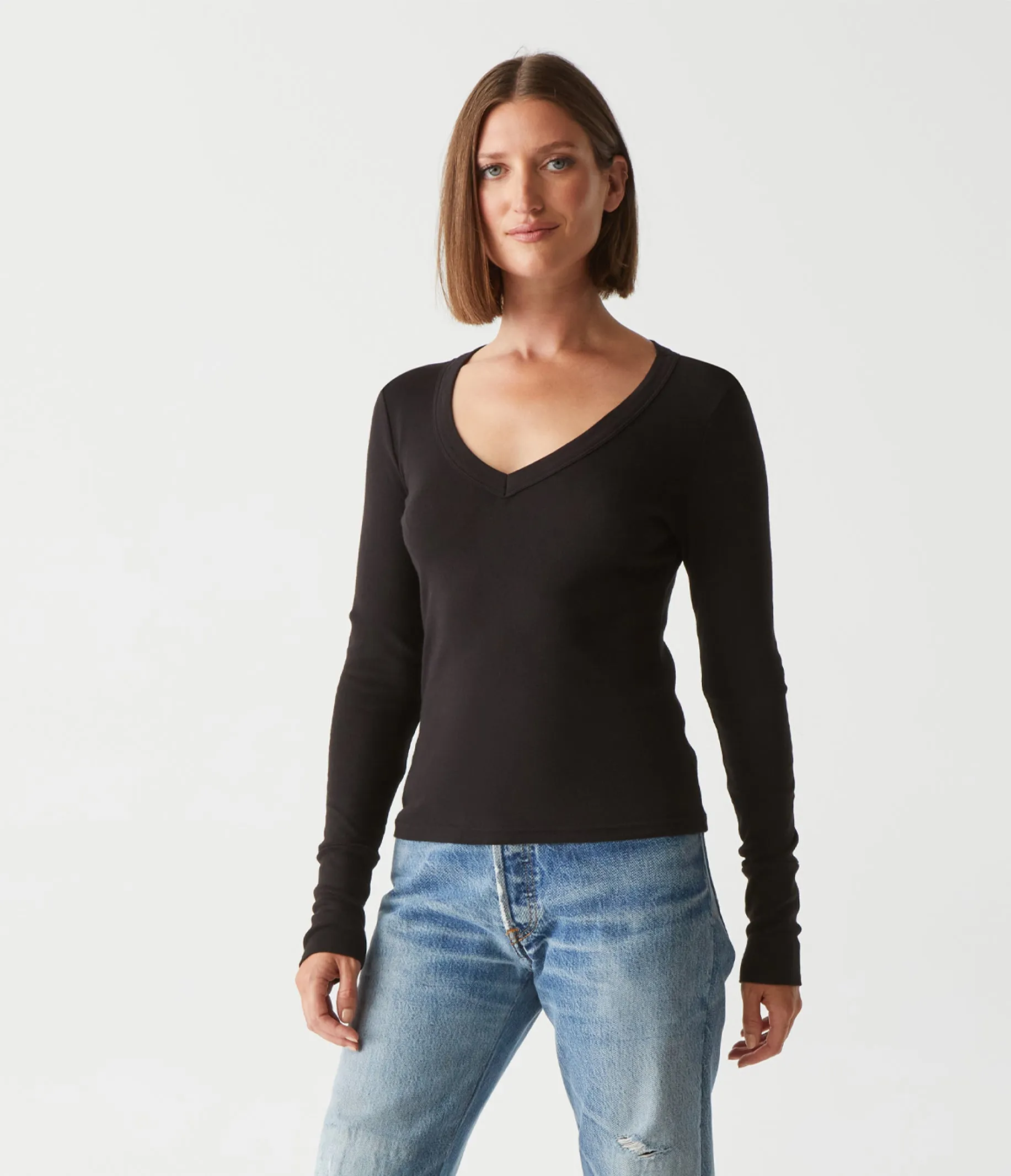 Logan Supima V-Neck Tee sold by Michael Stars product image thumbnail 3