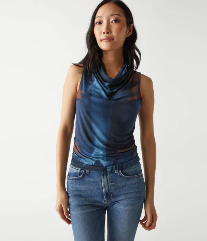 Anita Printed Mock Neck Tank made by Michael Stars