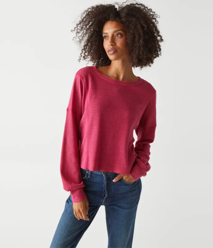 Cait Mixed Fabric Tee sold by Michael Stars