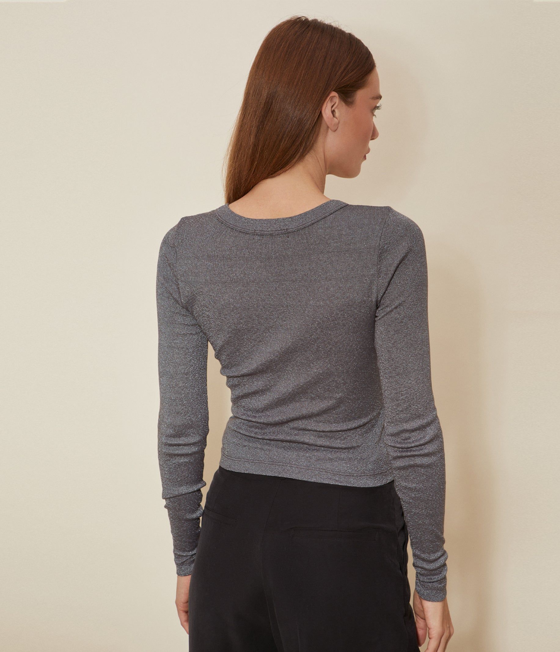 Lucinda Cropped Shine Tee sold by Michael Stars product image thumbnail 4