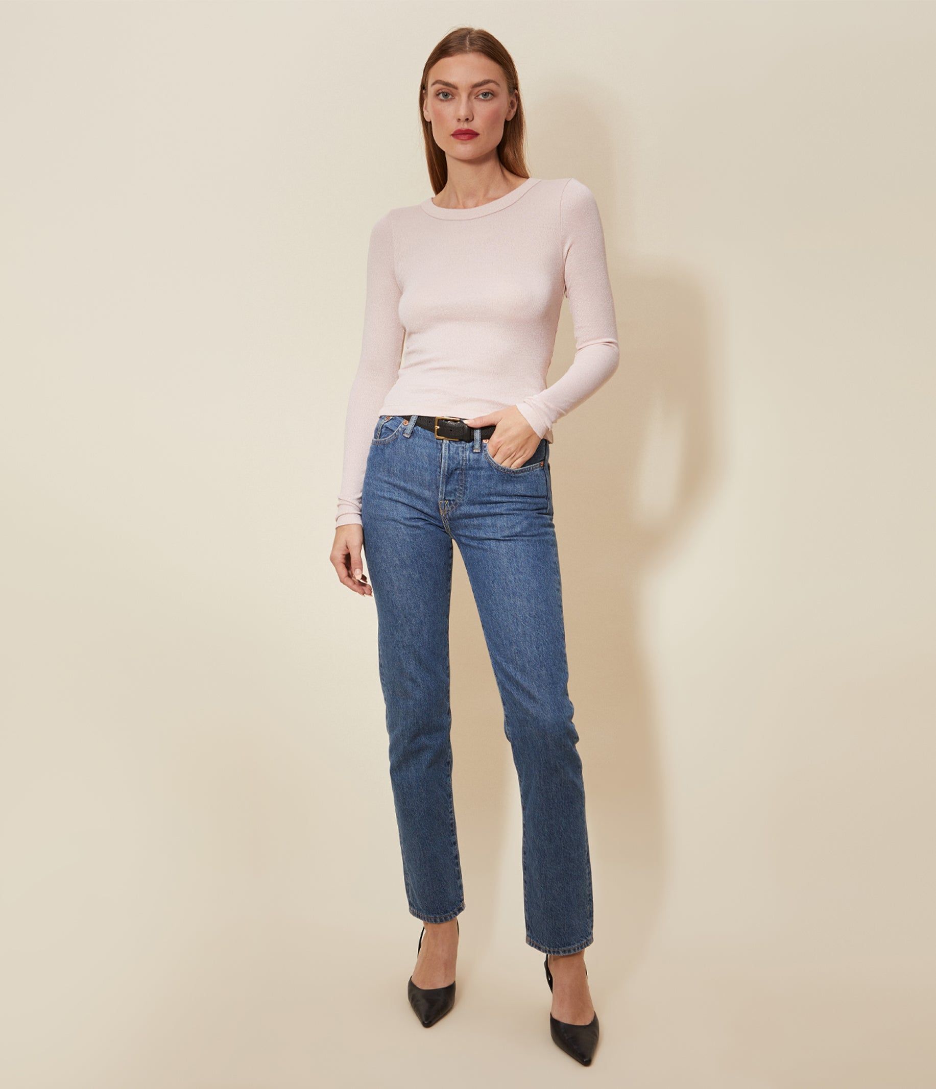 Lucinda Cropped Shine Tee sold by Michael Stars product image thumbnail 6