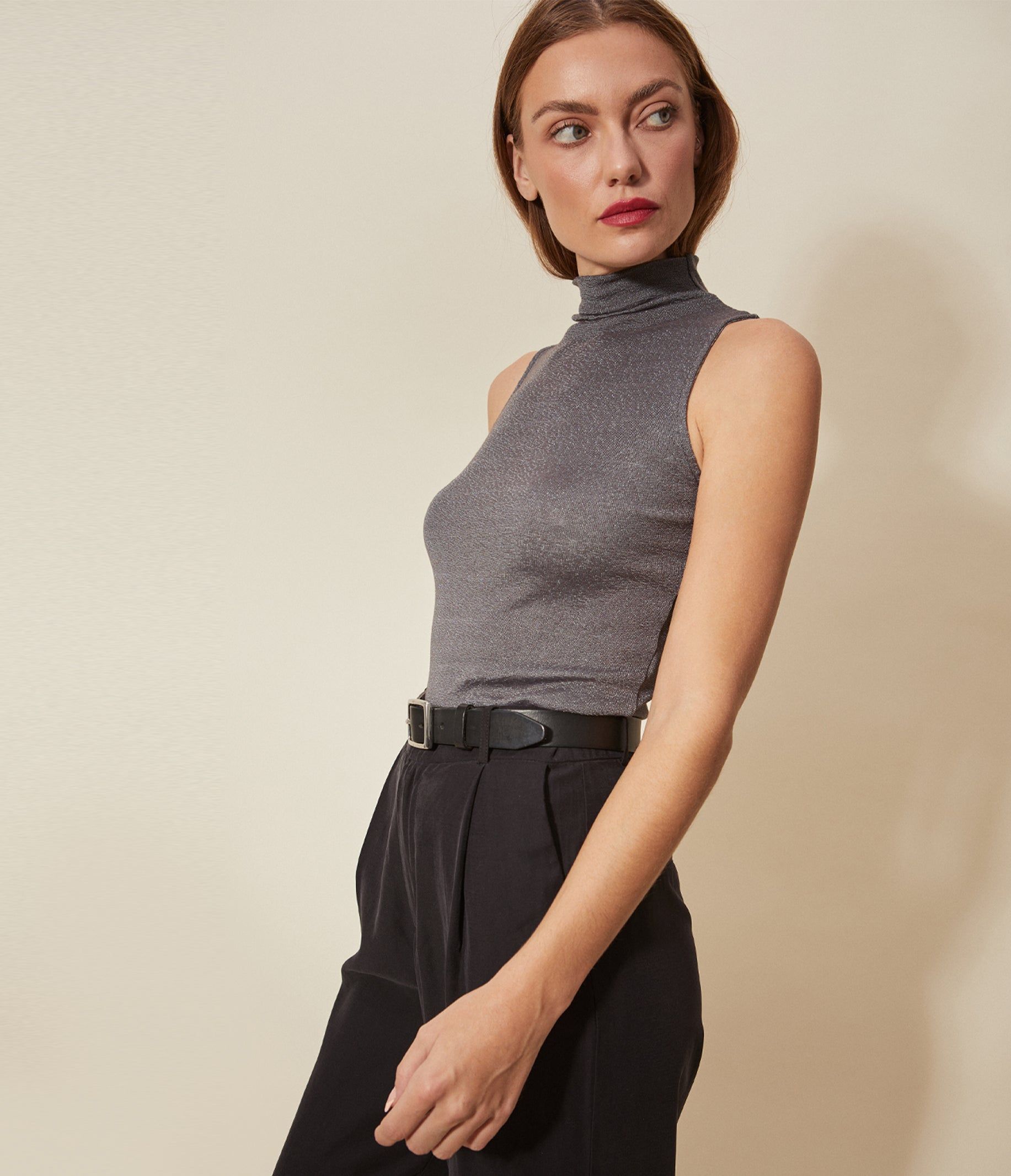 Frances Shine Mock Neck Tank sold by Michael Stars product image thumbnail 3