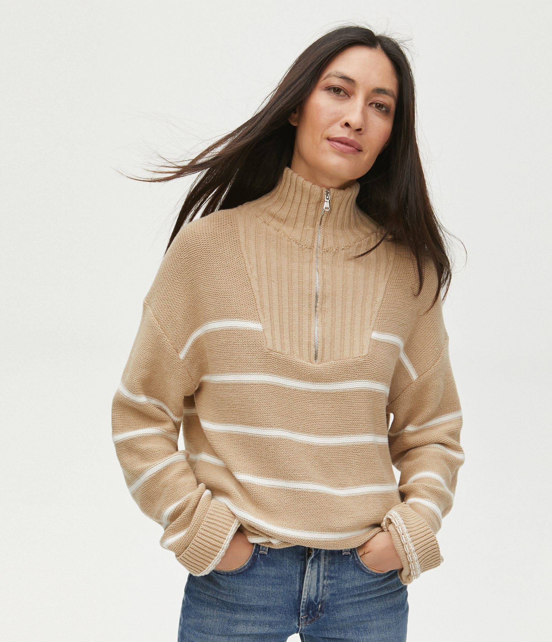 Emelie Half Zip Sweater sold by Michael Stars