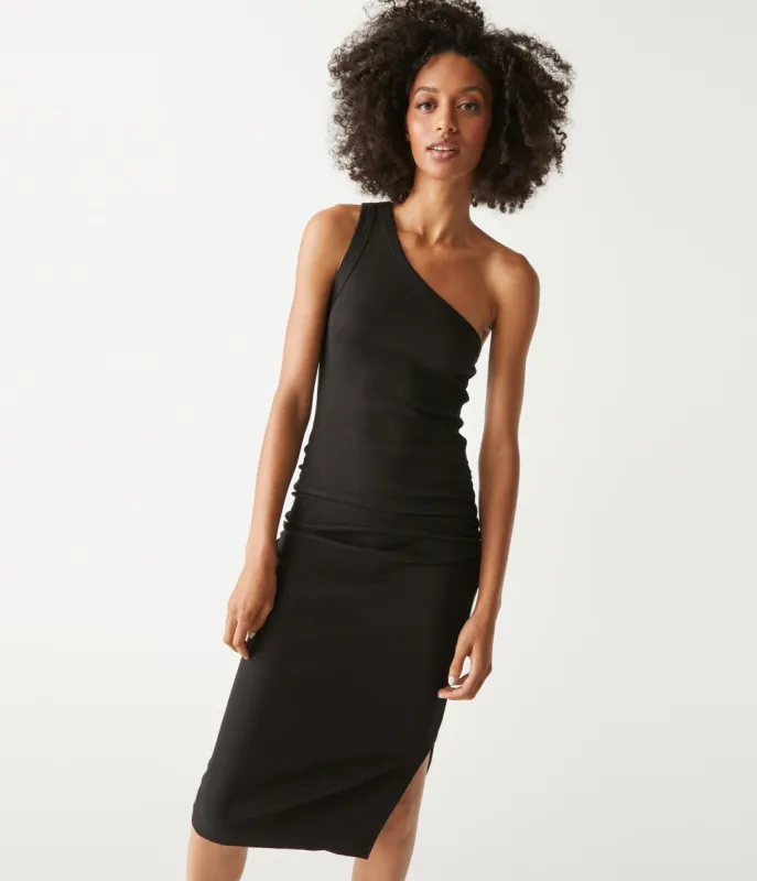 Coco Ribbed One Shoulder Dress sold by Michael Stars