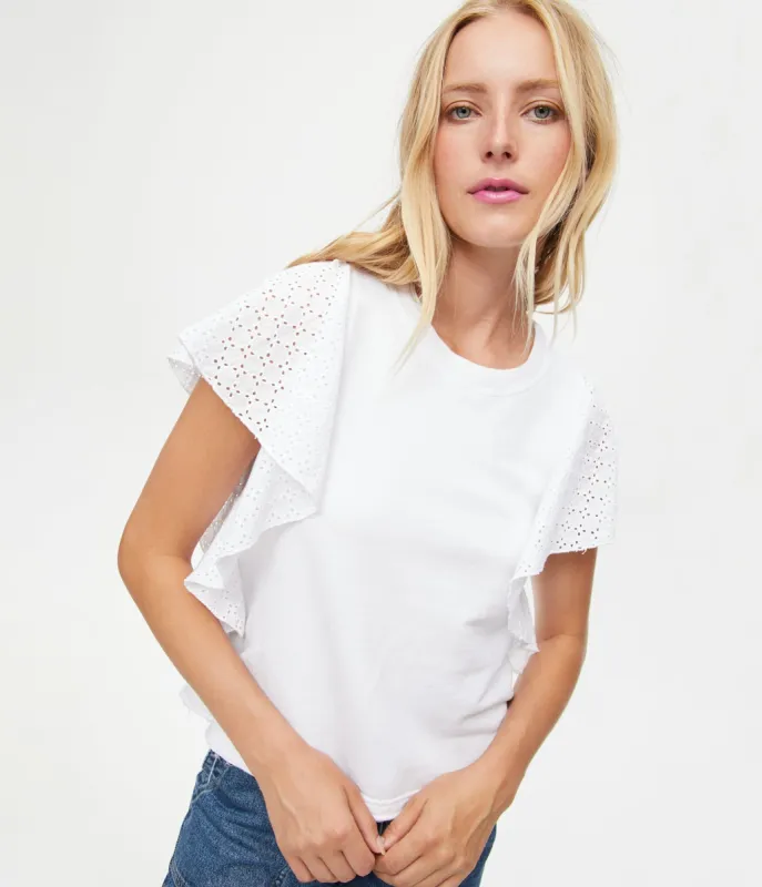 Aika Flutter Sleeve Pullover sold by Michael Stars