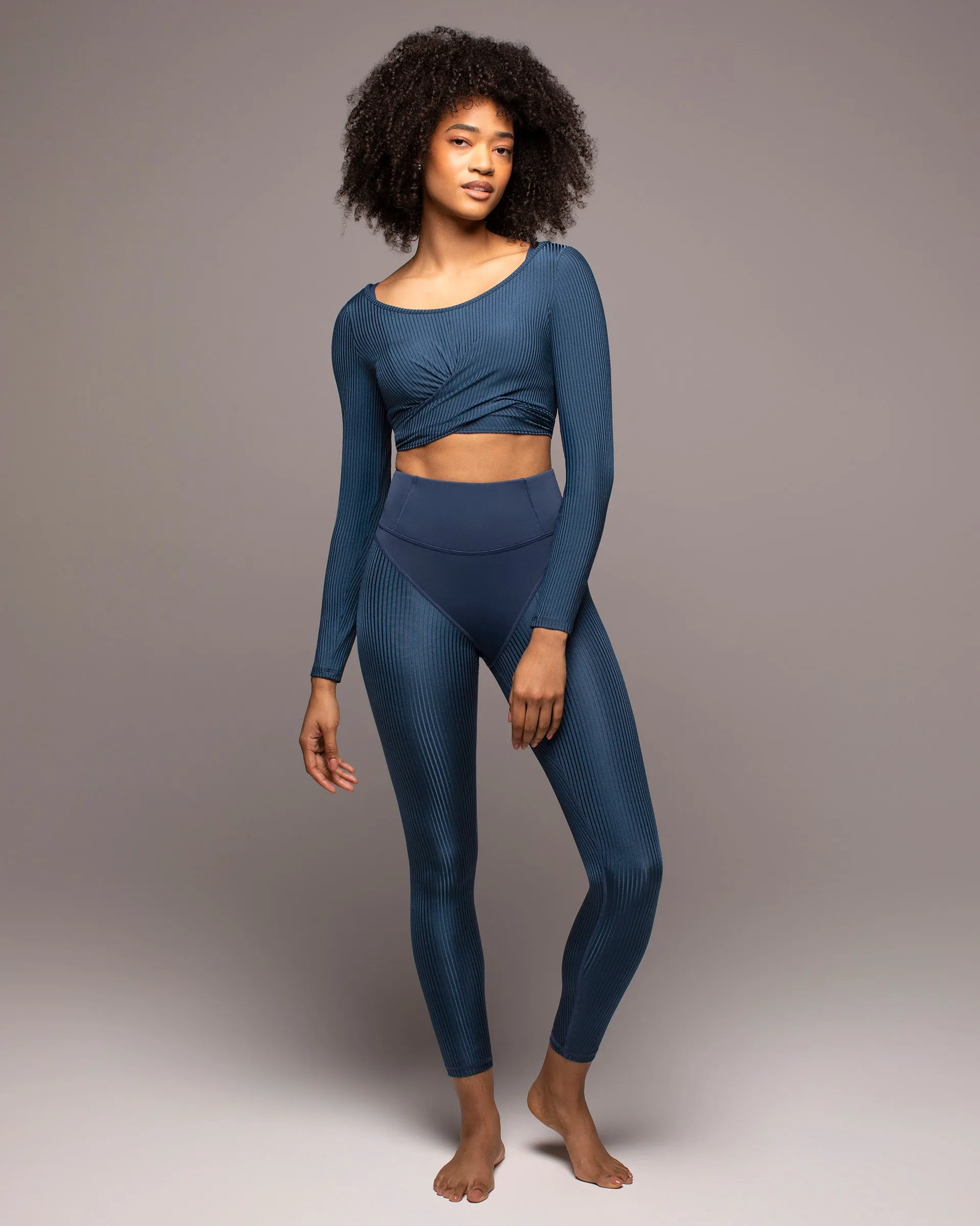 Ambient Ribbed Wrap Top sold by MICHI product image thumbnail 4