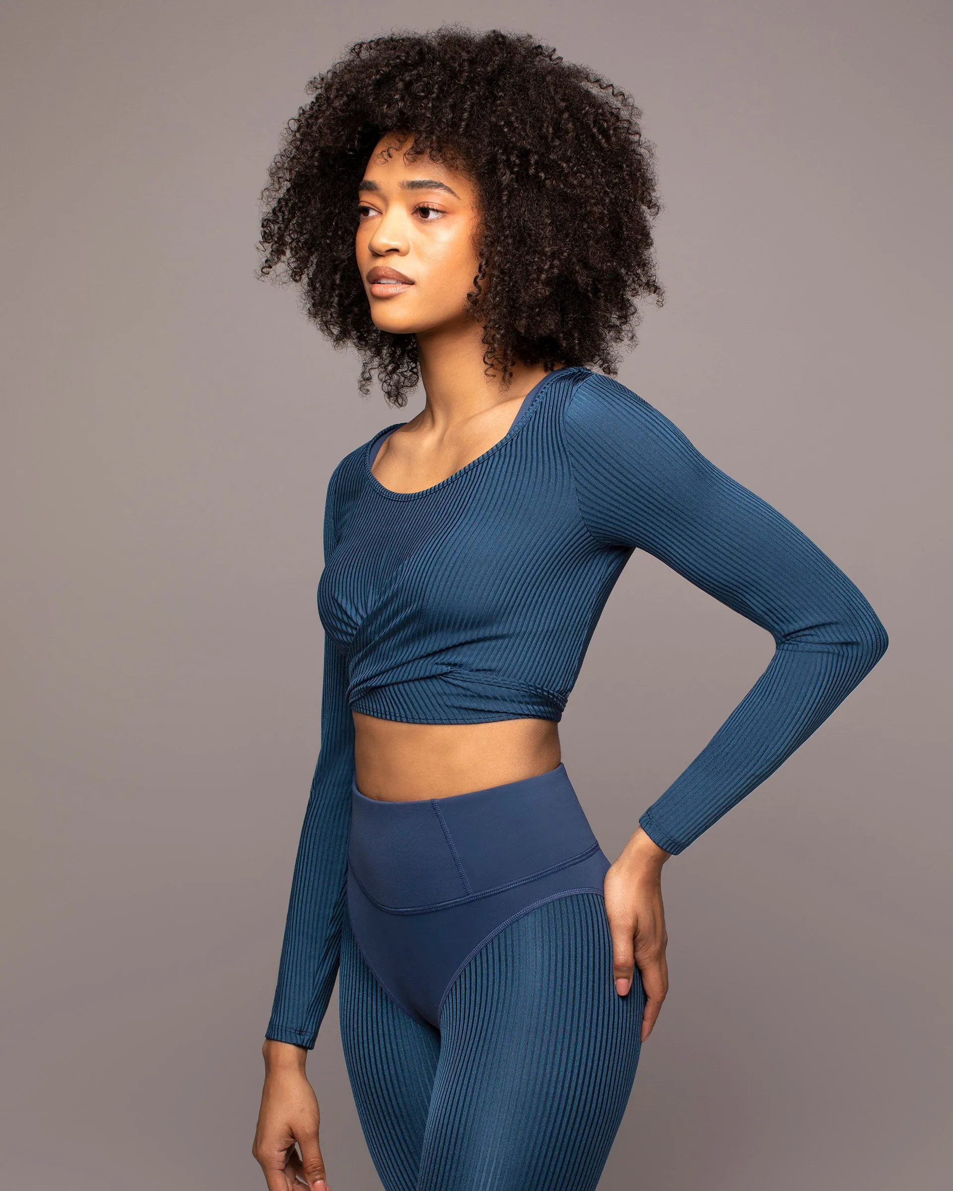 Ambient Ribbed Wrap Top sold by MICHI product image thumbnail 2