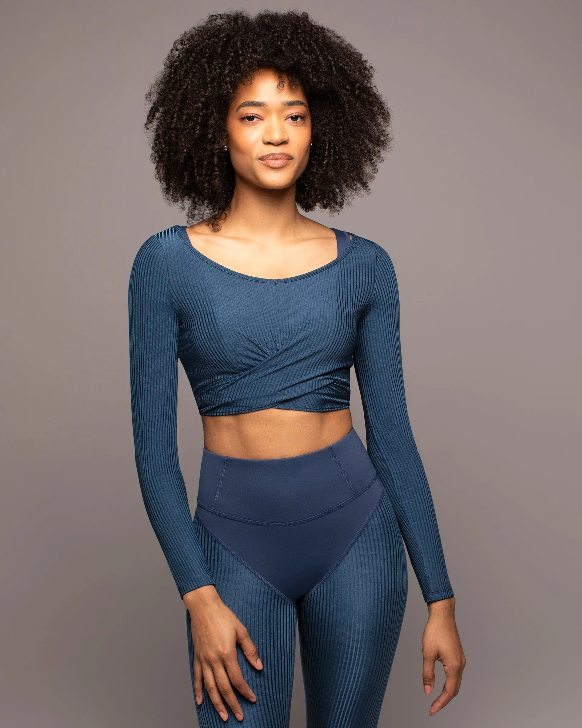 Ambient Ribbed Wrap Top sold by MICHI