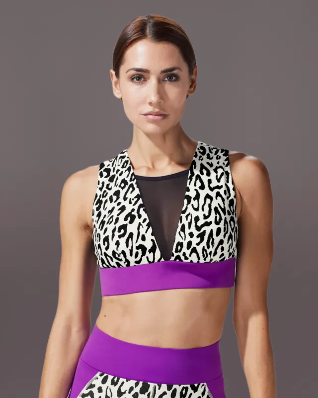 Polaris Leopard Print Longline Bra sold by MICHI