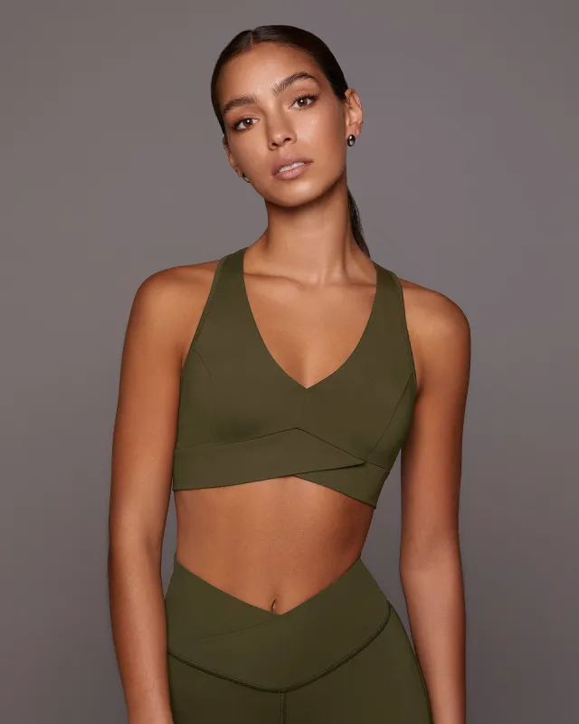 Ray V-Neck Longline Bra sold by MICHI