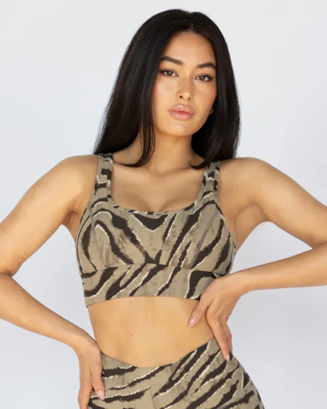 Basal Tiger Print Longline Bra sold by MICHI