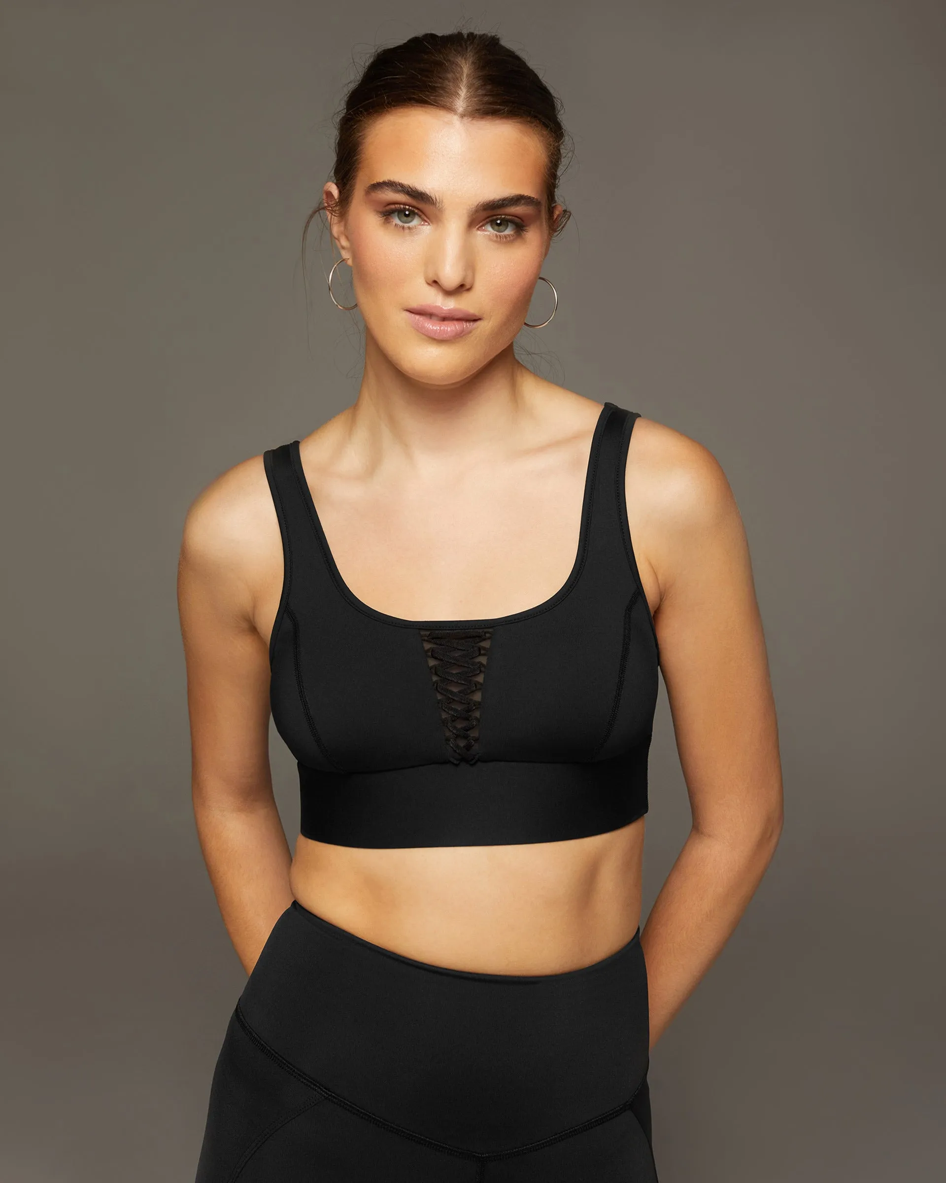 Nero Lace-Up Longline Bra sold by MICHI product image thumbnail 3