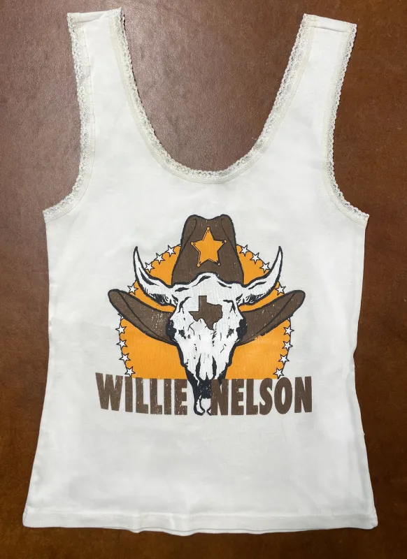 Willie Nelson Bull Lace Tank sold by Midnight Rider