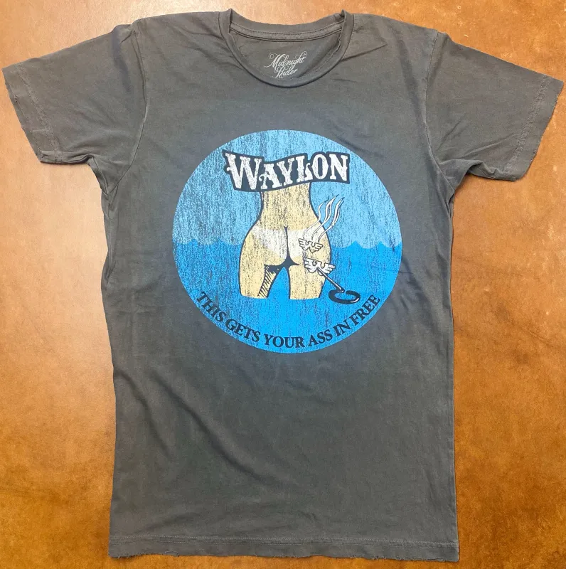 Waylon Jennings This Gets Your Ass in Unisex Tee sold by Midnight Rider