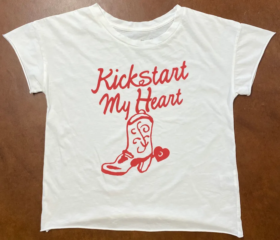 Kickstart My Heart Crop Cut Off Tee sold by Midnight Rider