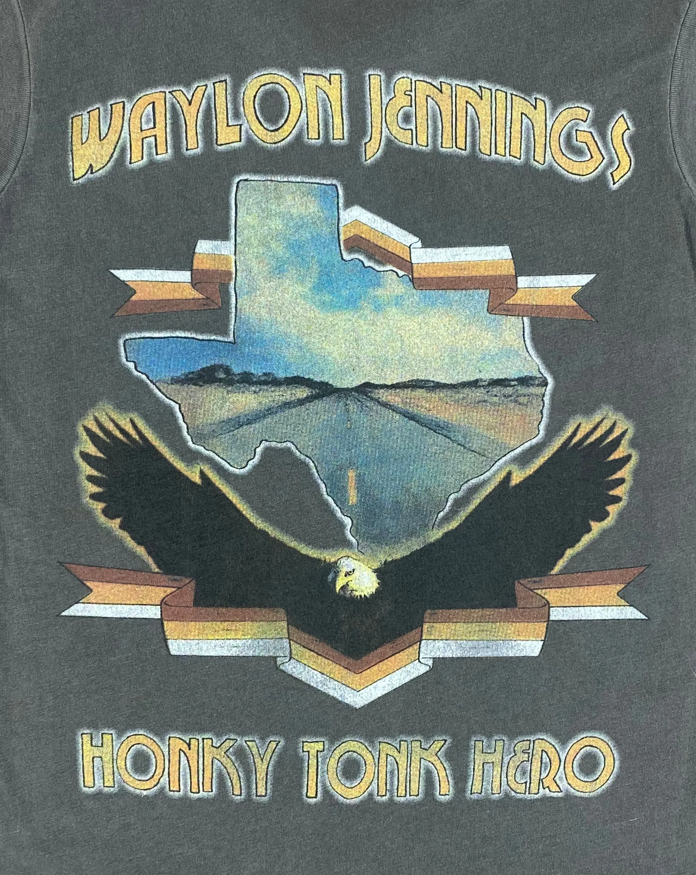 Wayon Jennings Honky Tonk Hero Muscle Tee sold by Midnight Rider product image thumbnail 4