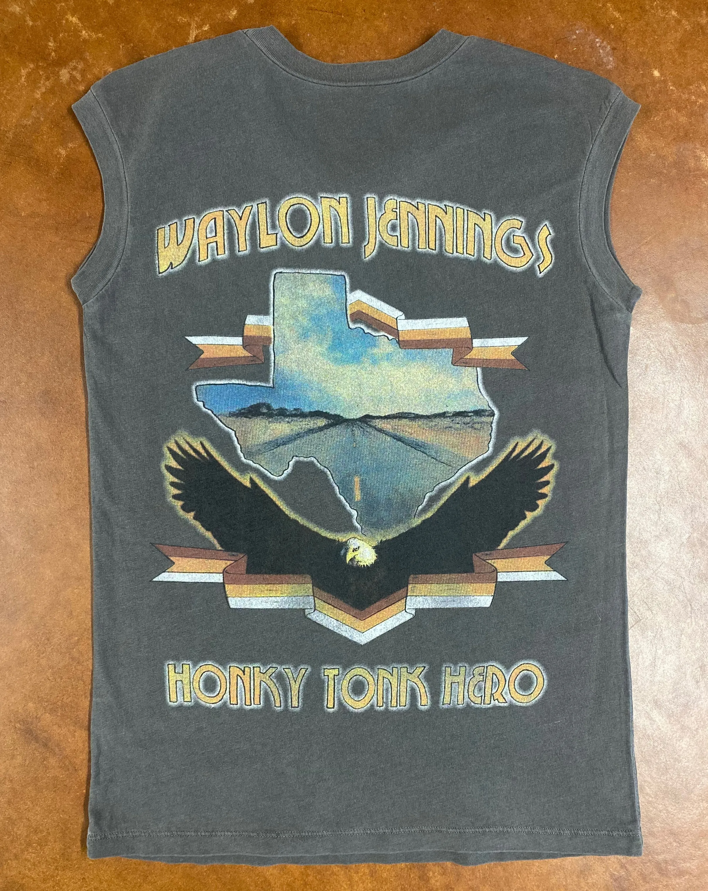 Wayon Jennings Honky Tonk Hero Muscle Tee sold by Midnight Rider product image thumbnail 3