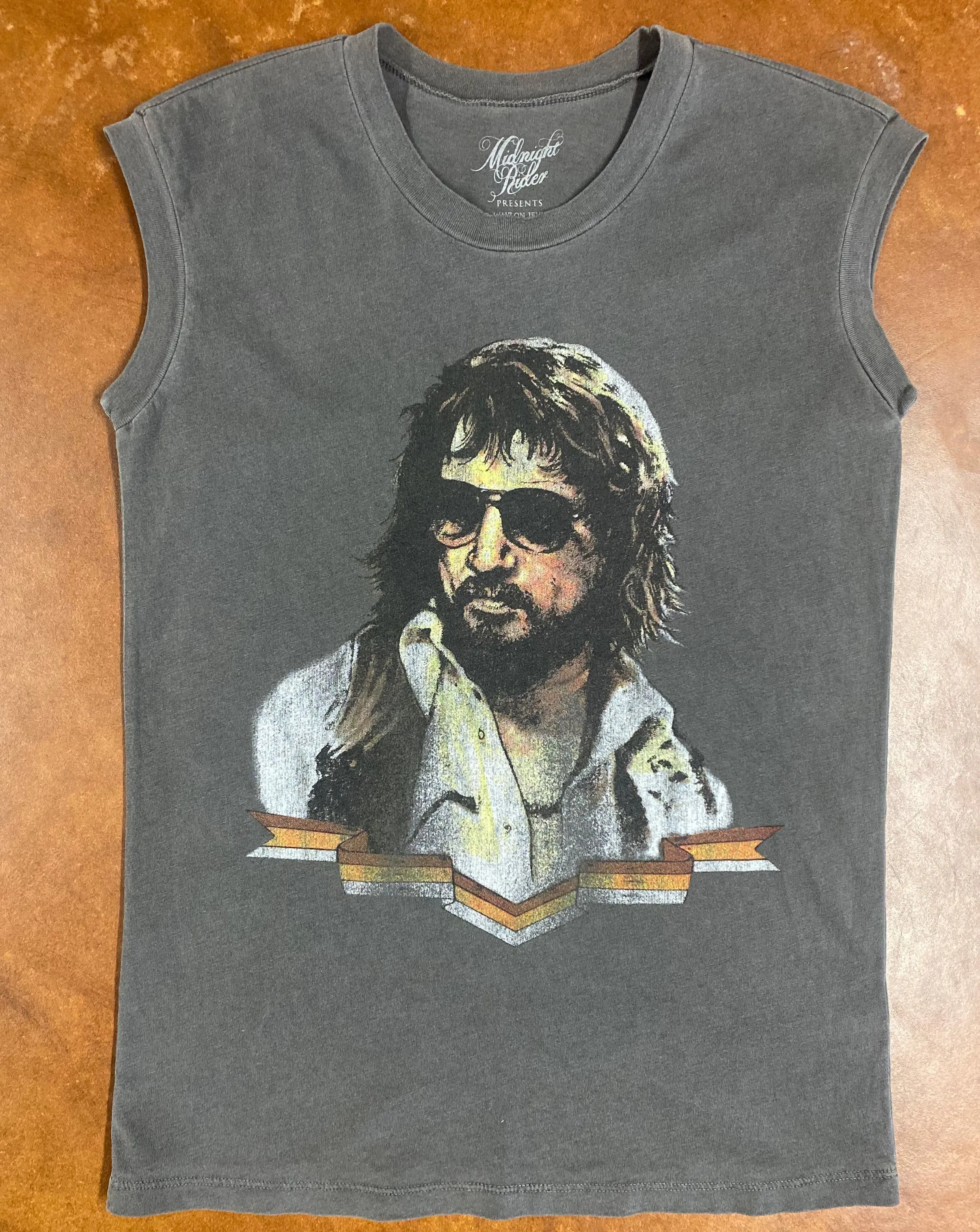 Wayon Jennings Honky Tonk Hero Muscle Tee sold by Midnight Rider