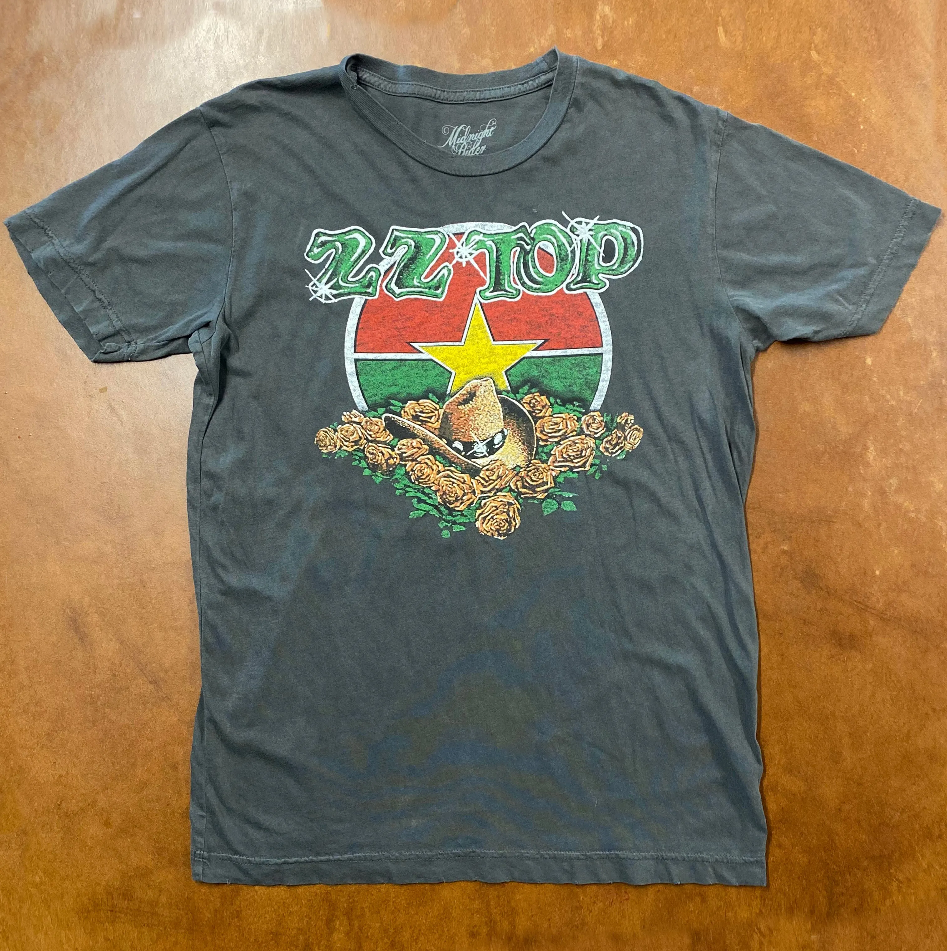 Yellow Rose of Texas ZZ Top Unisex Tee - Vintage Black sold by Midnight Rider