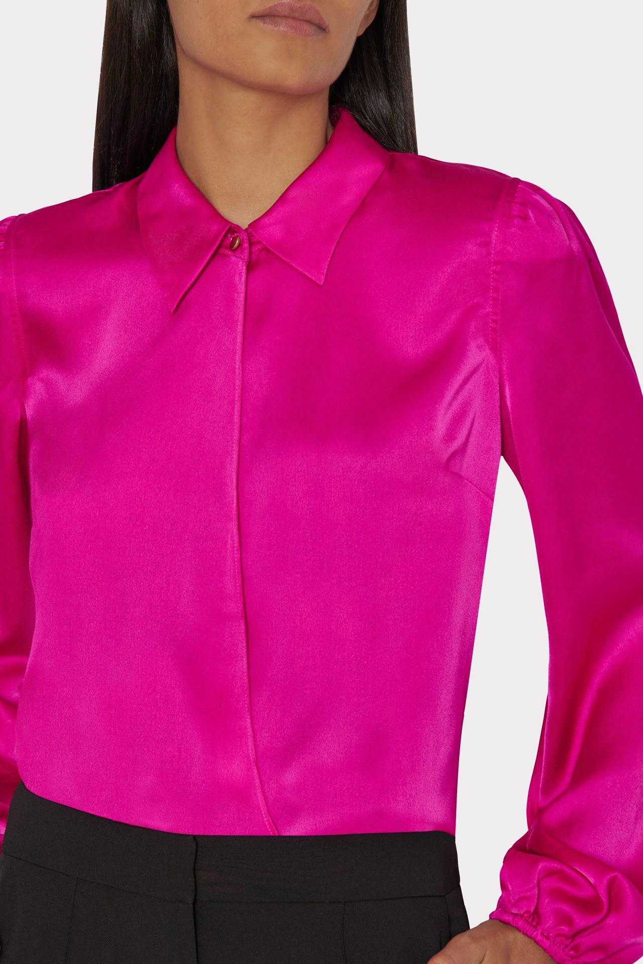 Karson Satin Wrap Blouse sold by Milly product image thumbnail 3