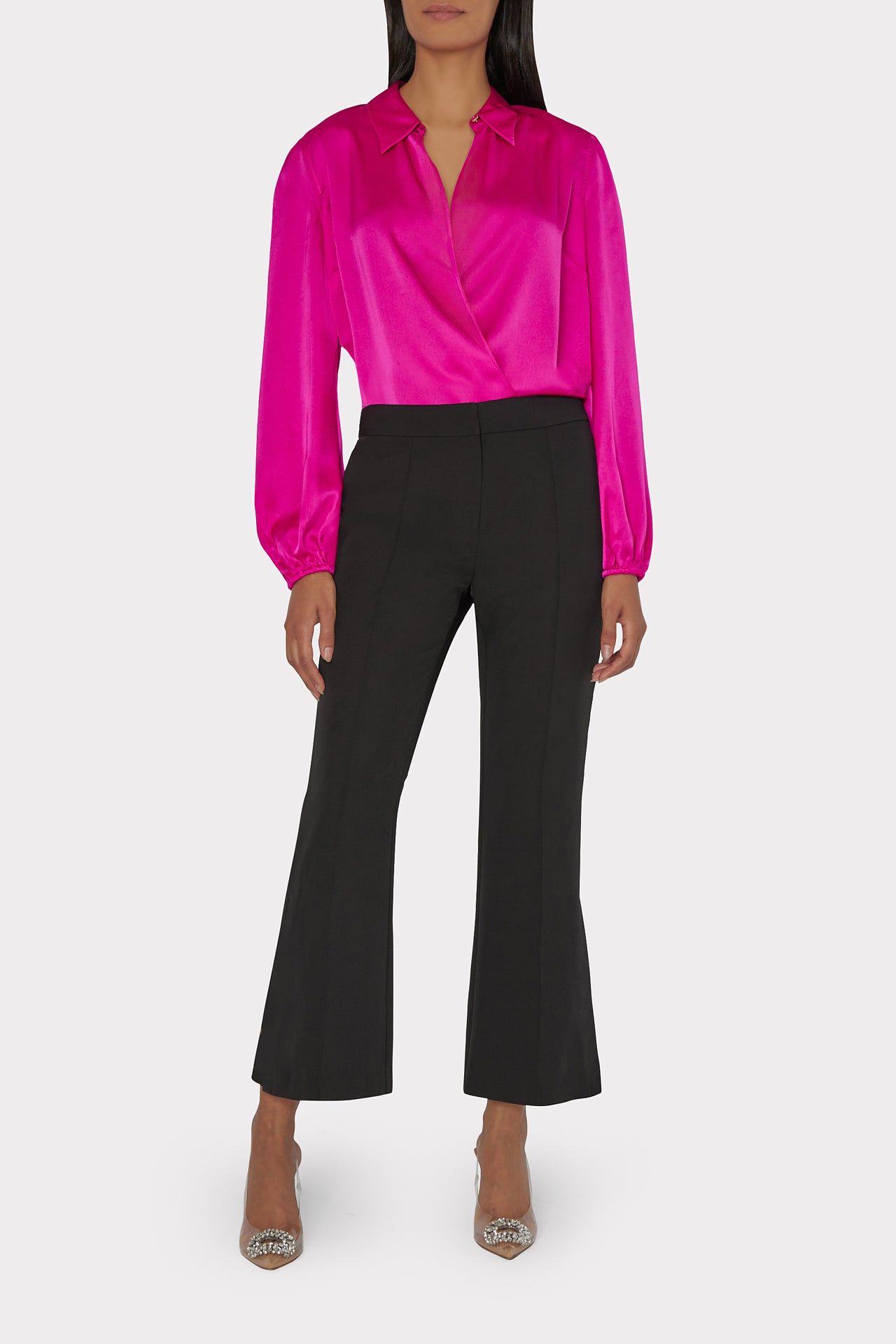 Karson Satin Wrap Blouse sold by Milly product image thumbnail 2