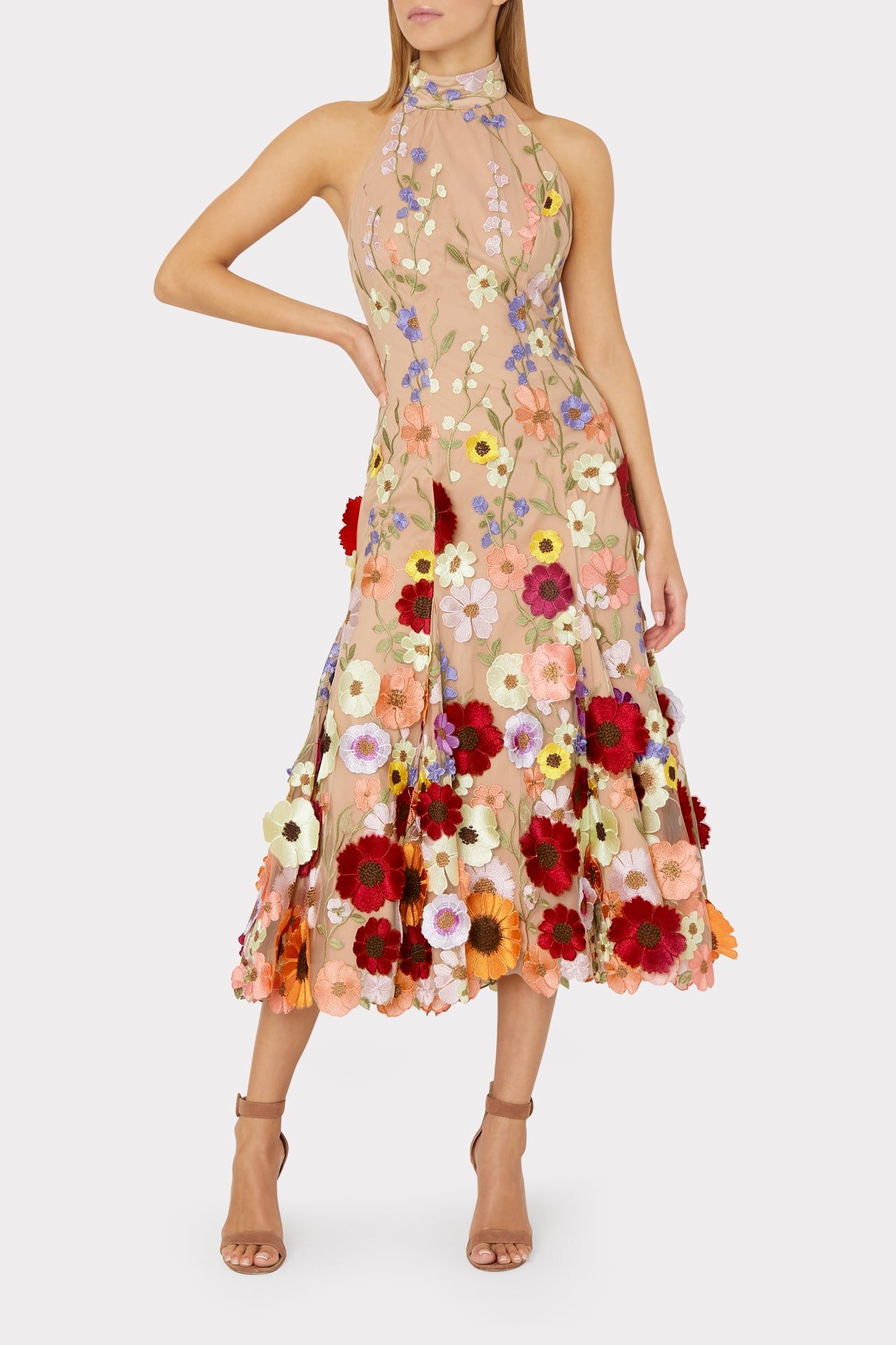 Penelope 3D Floral Embroidered Dress sold by Milly product image thumbnail 2