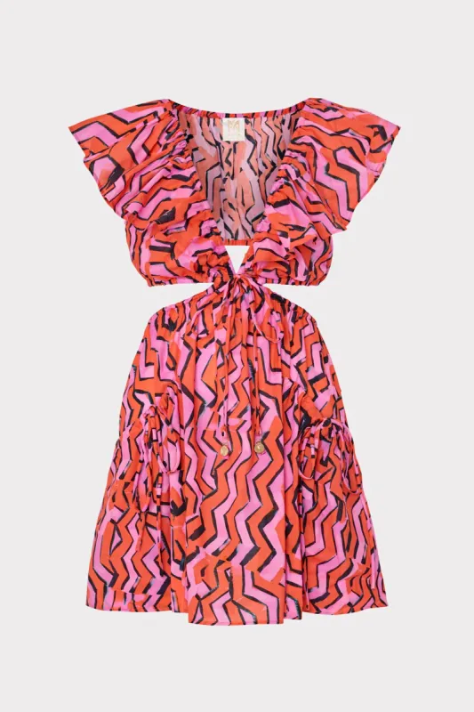 Delilah Painted Chevron Cotton Voile Coverup Dress sold by Milly