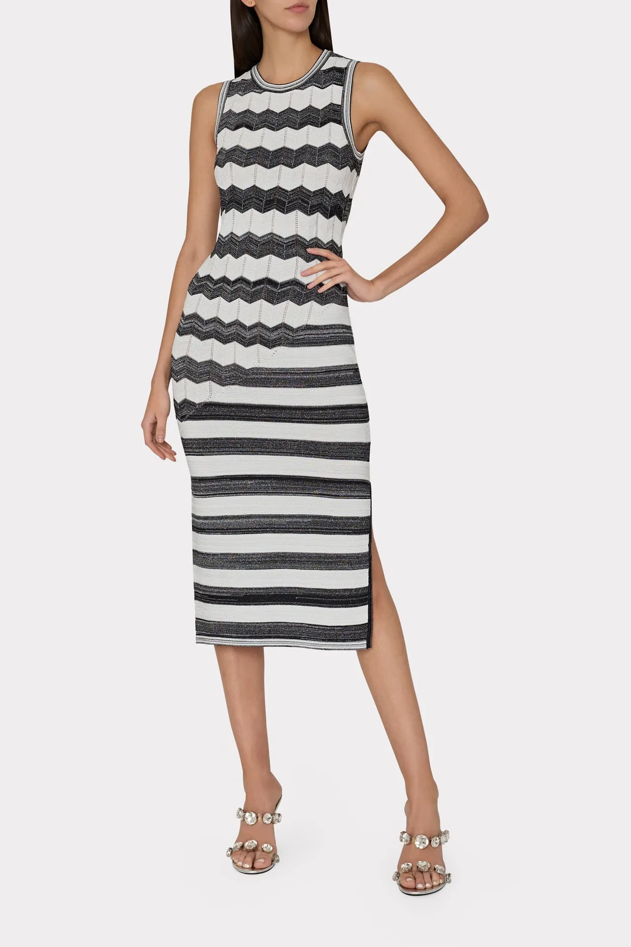 Asymetrical Zig Zag Midi Dress sold by Milly product image thumbnail 2