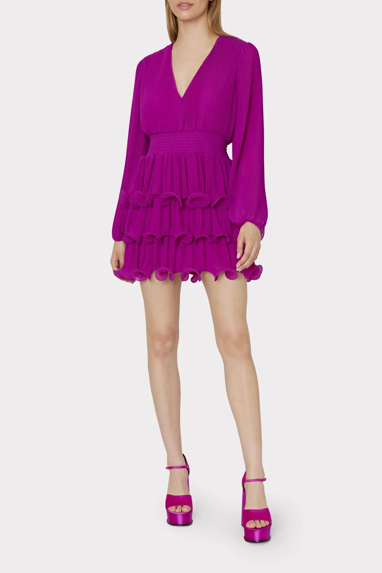 Ryan Pleated Chiffon Dress sold by Milly product image thumbnail 2