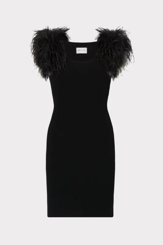 Feather Shoulder Mini Dress sold by Milly
