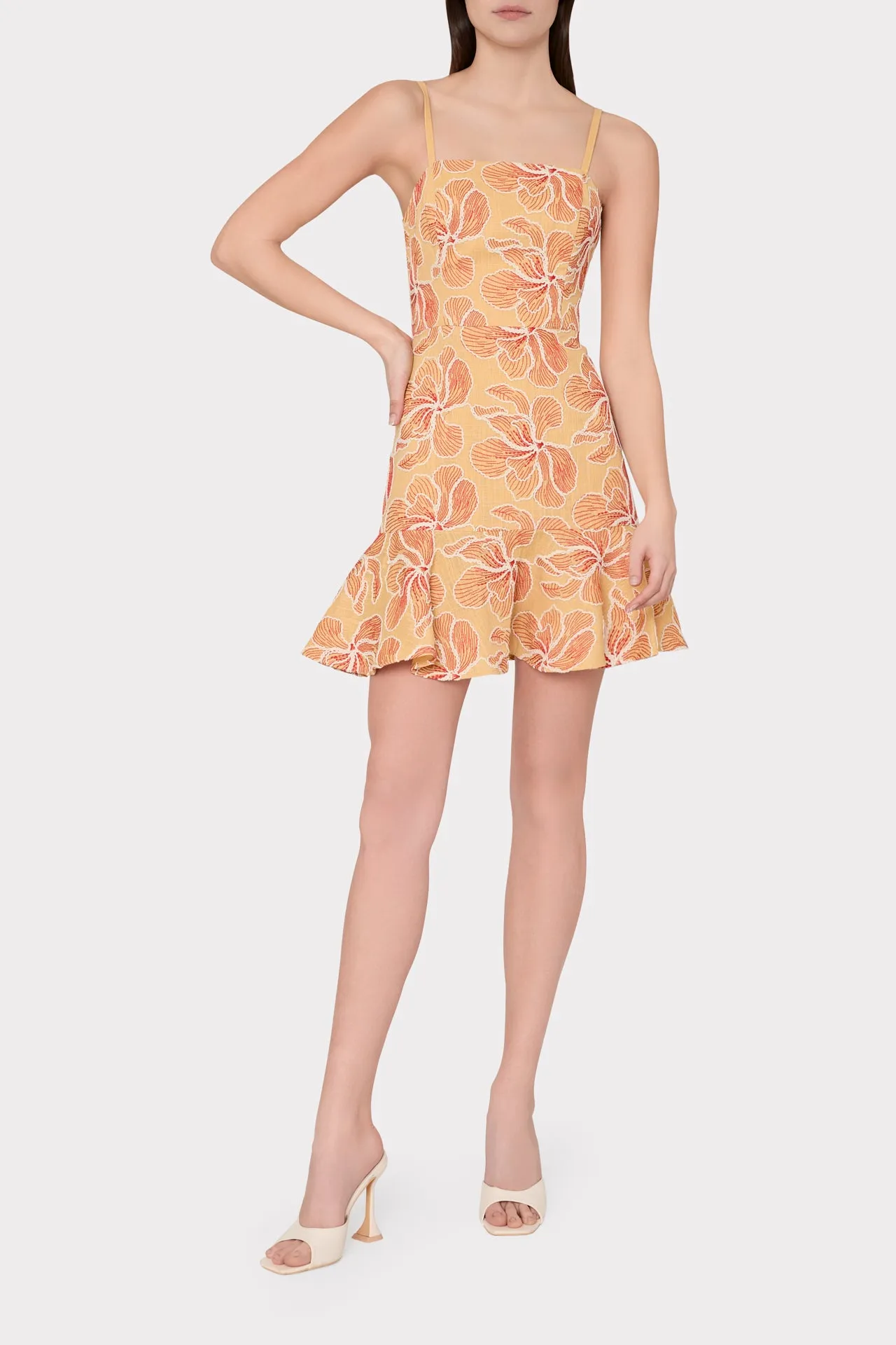 Ciara Floral Embroidered Linen Dress sold by Milly product image thumbnail 2