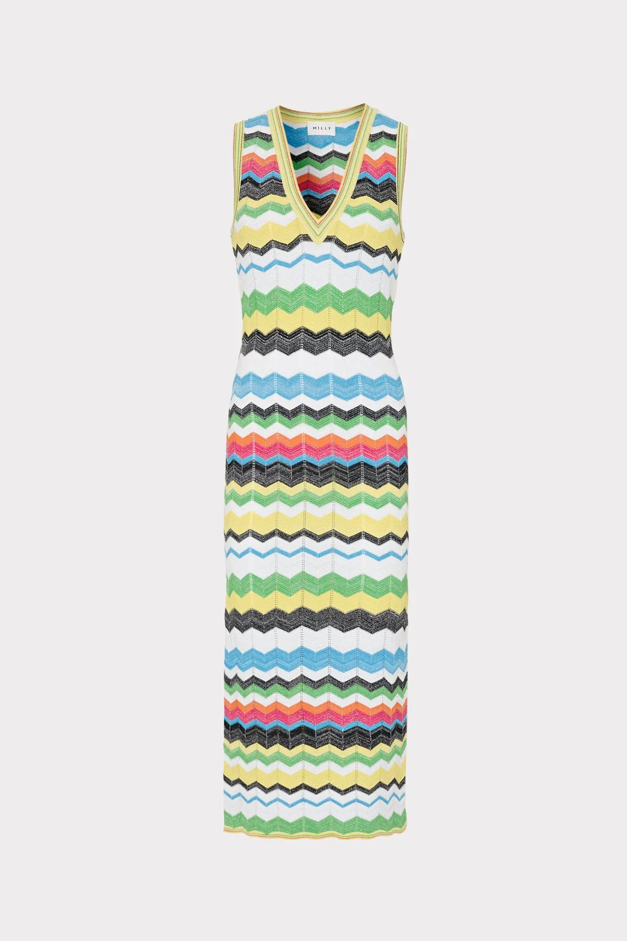 V-Neck Zig Zag Midi Dress sold by Milly
